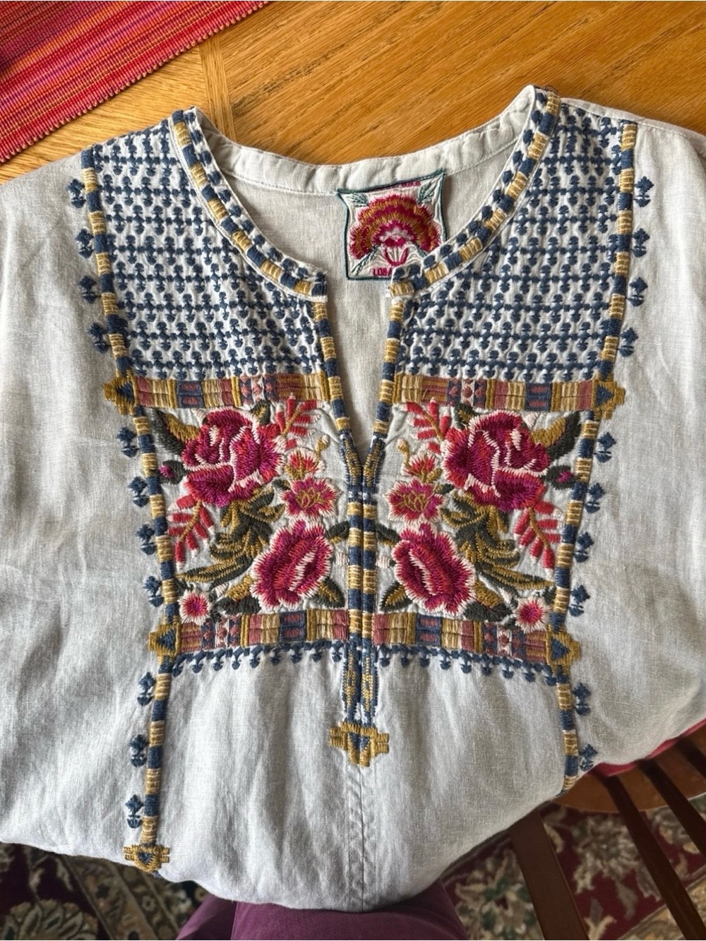 Johnny Was Axton Flare Sleeve Tunic Dress  LARGE - Picture 4 of 12